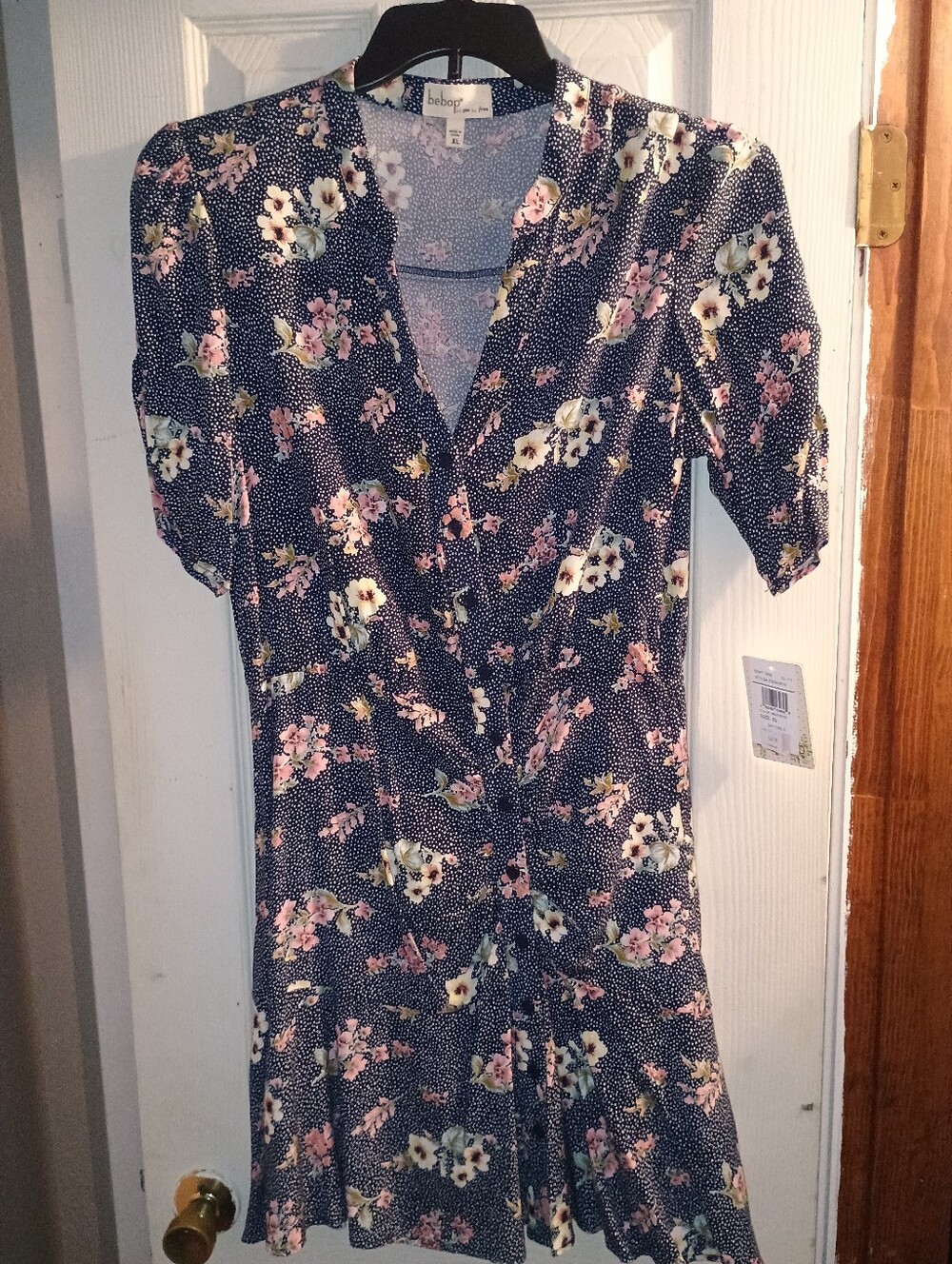 Bebop Navy Floral Wrap Dress
